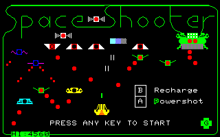 Space Shooter - Start screen