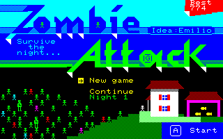 ZombiAttack - Start screen